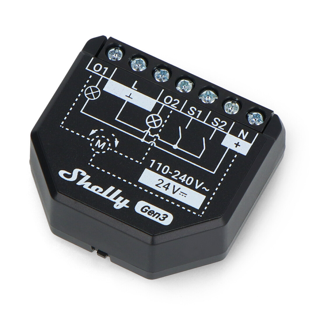 Shelly Plus 2PM Gen3 - 2-kanałowy przekaźnik dopuszkowy/sterownik rolet WiFi 230V - aplikacja Android/iOS